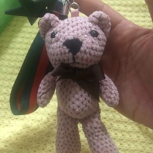 Sheer pink bear keychain